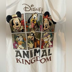 KandT Apparel Size Large Minnie Mouse Animal Kingdom White Racerback Tan Disney